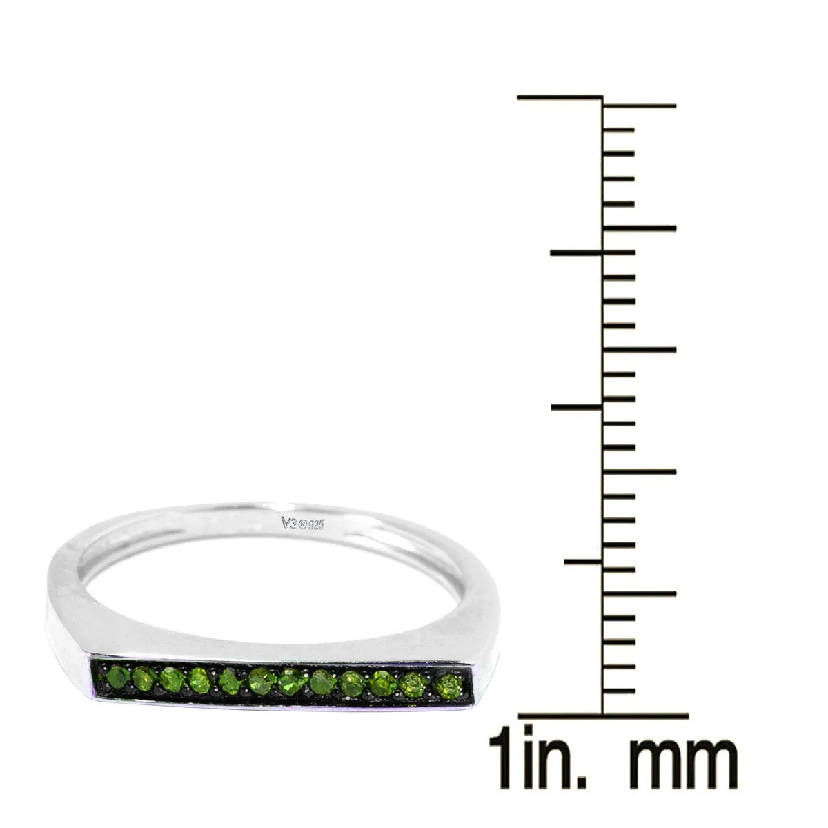 Green Diamond Sterling Silver Flat Top Stackable Ring sold by Zulily product image thumbnail 3