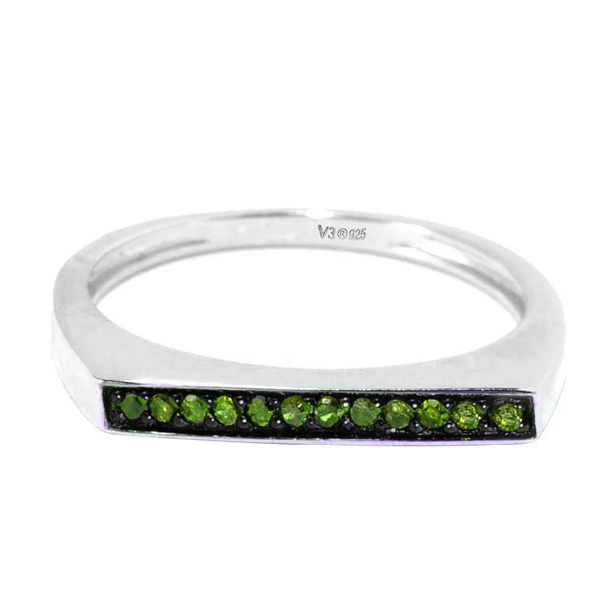 Green Diamond Sterling Silver Flat Top Stackable Ring sold by Zulily product image thumbnail 2