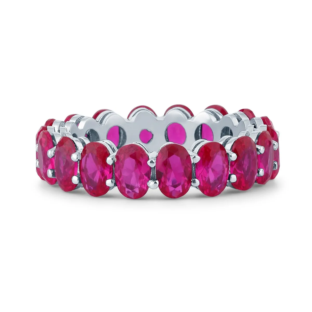 Ruby Sterling Silver Oval-Cut Eternity Band Ring sold by Zulily product image thumbnail 3
