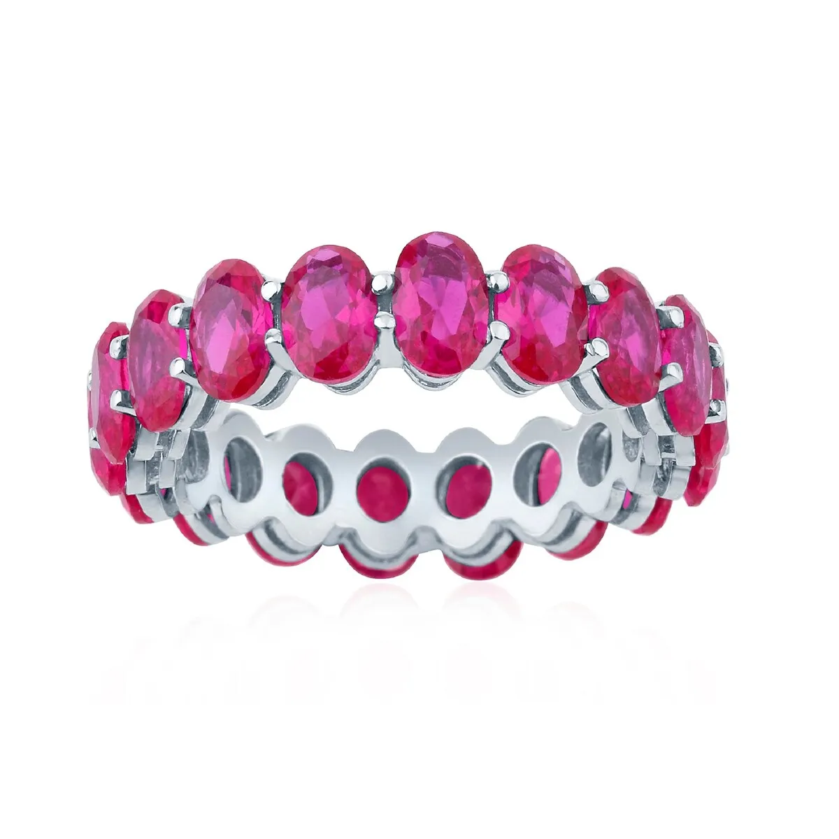 Ruby Sterling Silver Oval-Cut Eternity Band Ring sold by Zulily product image thumbnail 2