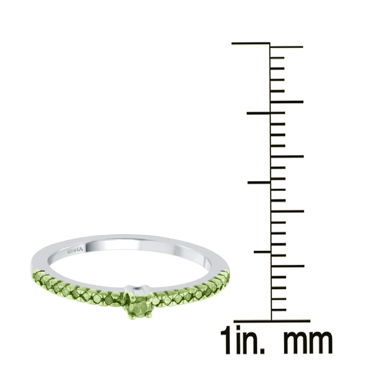 Sterling Silver with Natural Green Diamond Stackable Band Ring sold by Zulily product image thumbnail 3