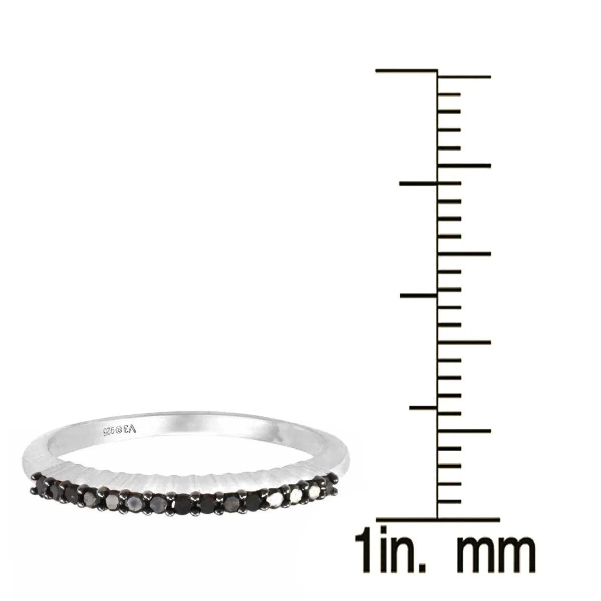 Black Diamond Sterling Silver Stackable Band Ring sold by Zulily product image thumbnail 3