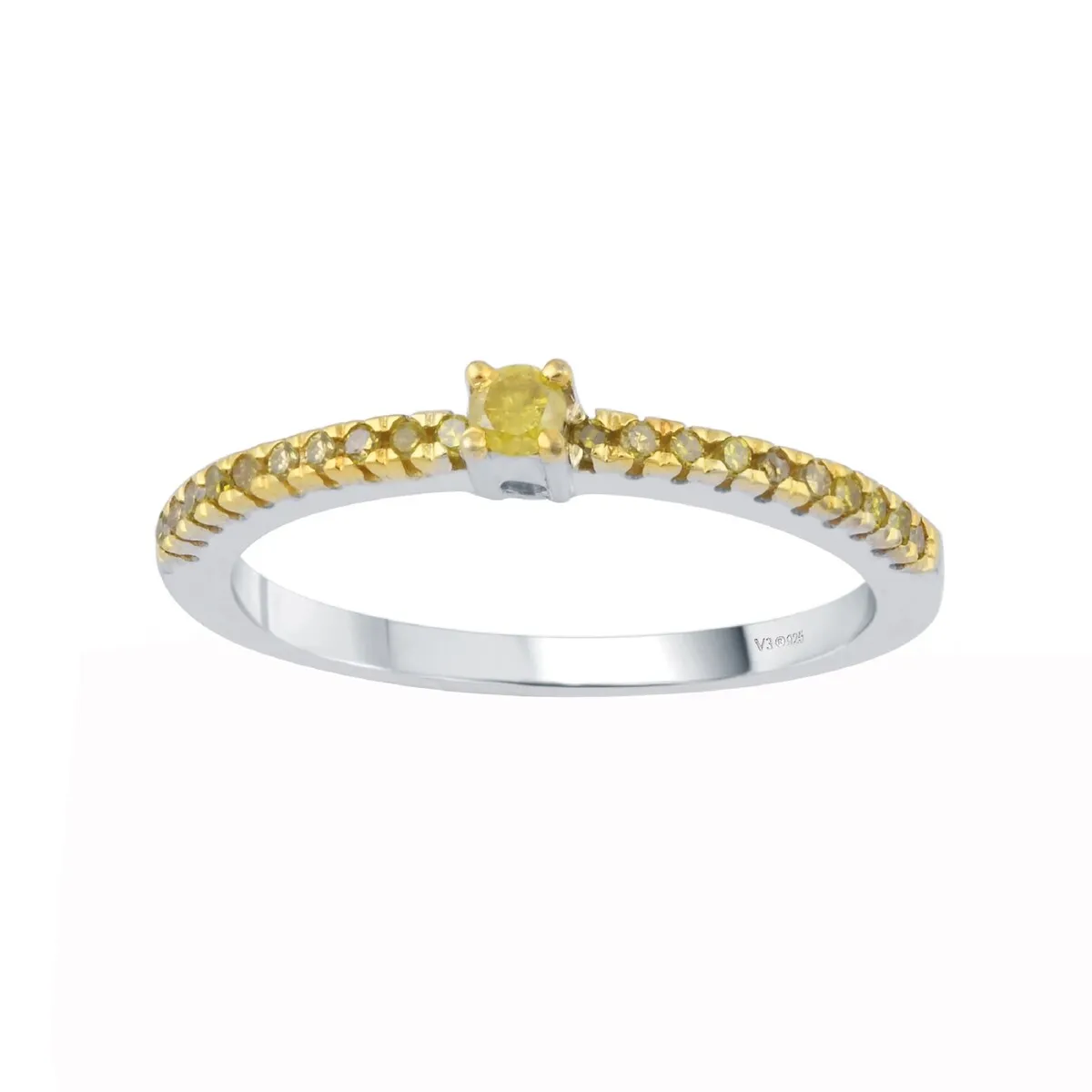 Sterling Silver Genuine Yellow Diamond Stackable Band Ring sold by Zulily
