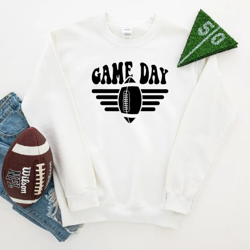 Football Game Day Stripes Graphic Sweatshirt sold by Zulily