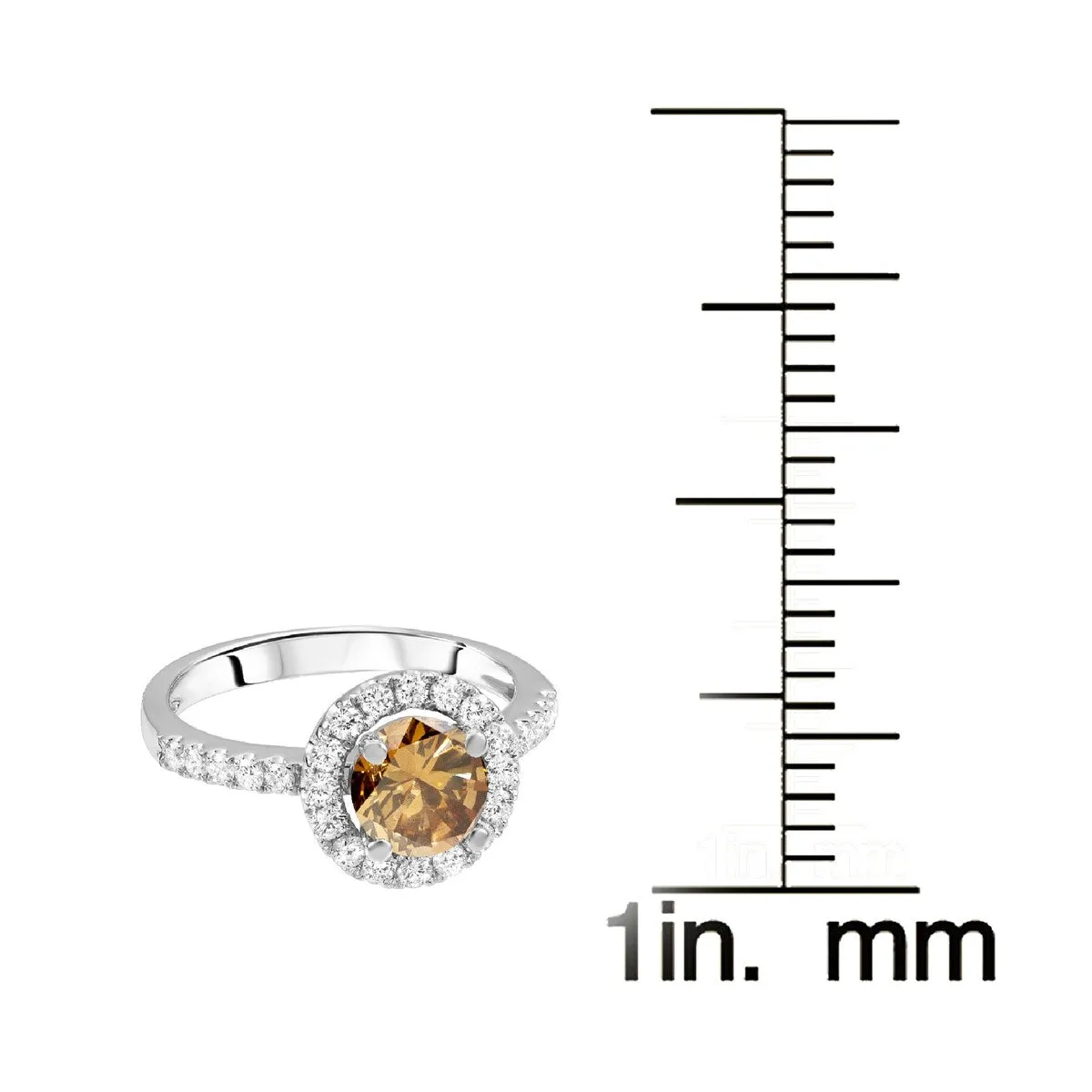 Sterling Silver 0.60CTTW Natural Champagne Diamond and White Topaz Halo Ring sold by Zulily product image thumbnail 3