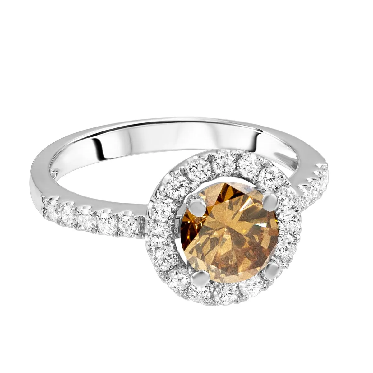 Sterling Silver 0.60CTTW Natural Champagne Diamond and White Topaz Halo Ring sold by Zulily product image thumbnail 2