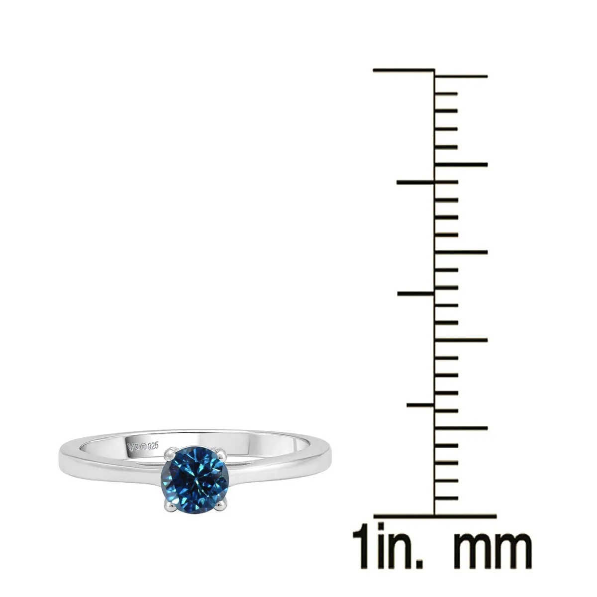 White Gold Natural Blue Diamond Solitaire Ring sold by Zulily product image thumbnail 3