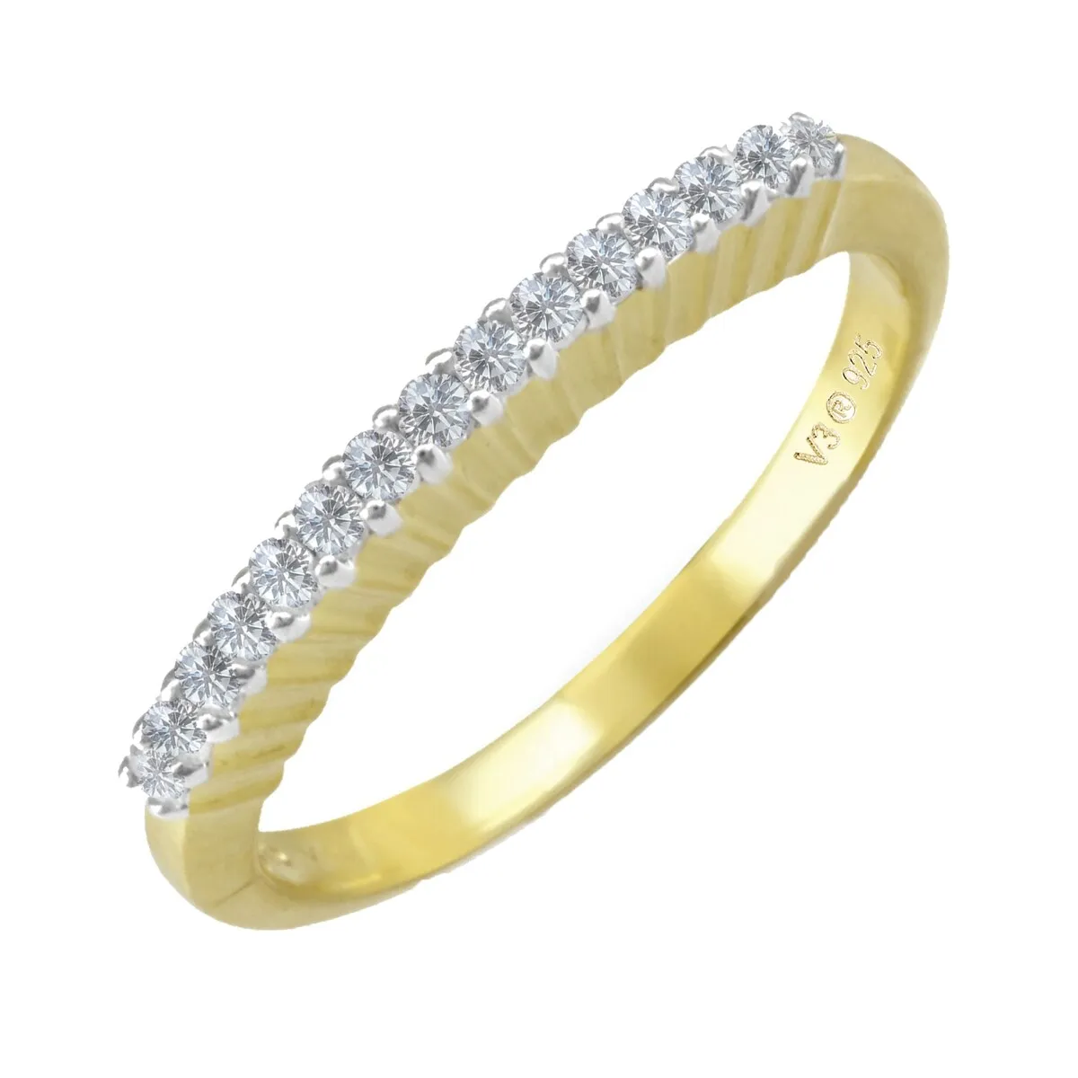 Gold Over Sterling Silver Natural White Diamond Band Ring sold by Zulily product image thumbnail 2