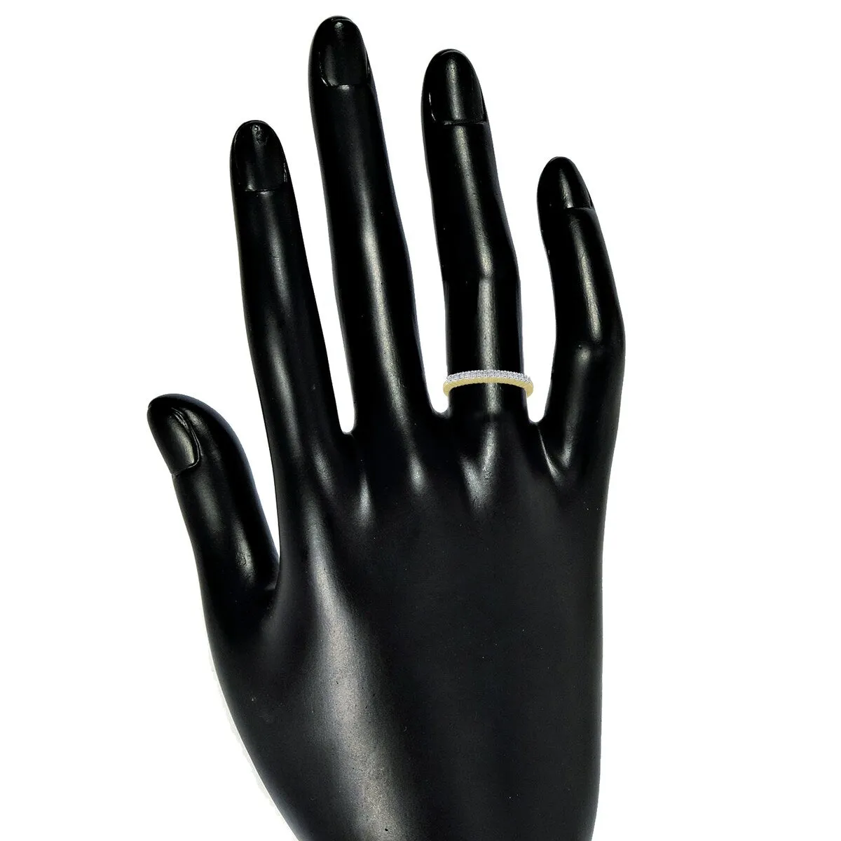 Gold Over Sterling Silver Natural White Diamond Band Ring sold by Zulily product image thumbnail 5