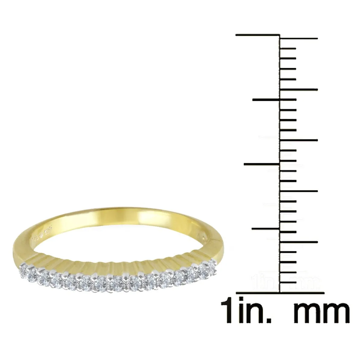 Gold Over Sterling Silver Natural White Diamond Band Ring sold by Zulily product image thumbnail 3