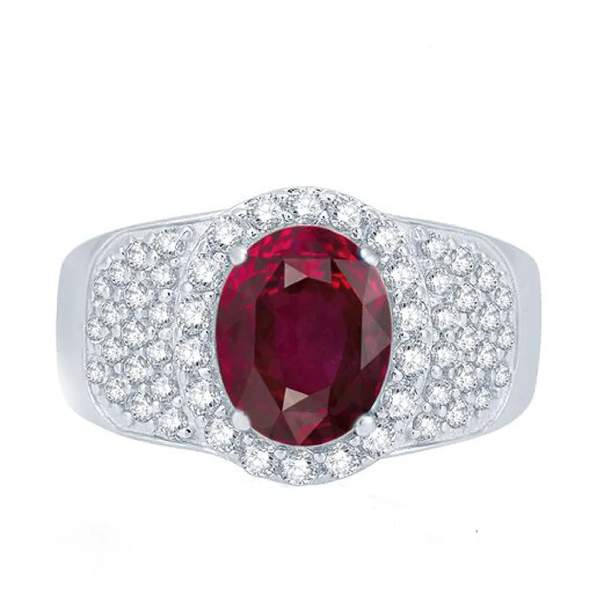 Sterling Silver Ruby and White Topaz Halo Ring sold by Zulily product image thumbnail 3