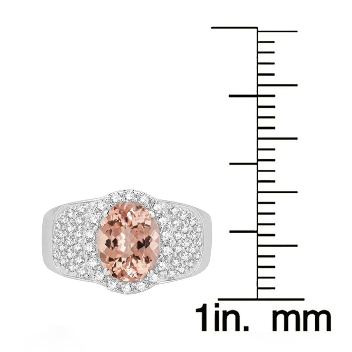 Sterling Silver 2.25ct Morganite and Natural White Topaz Halo Ring sold by Zulily product image thumbnail 3