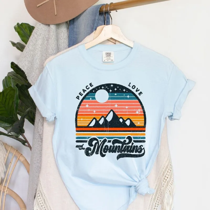 Peace Love and Mountains Garment Dyed Tee sold by Zulily