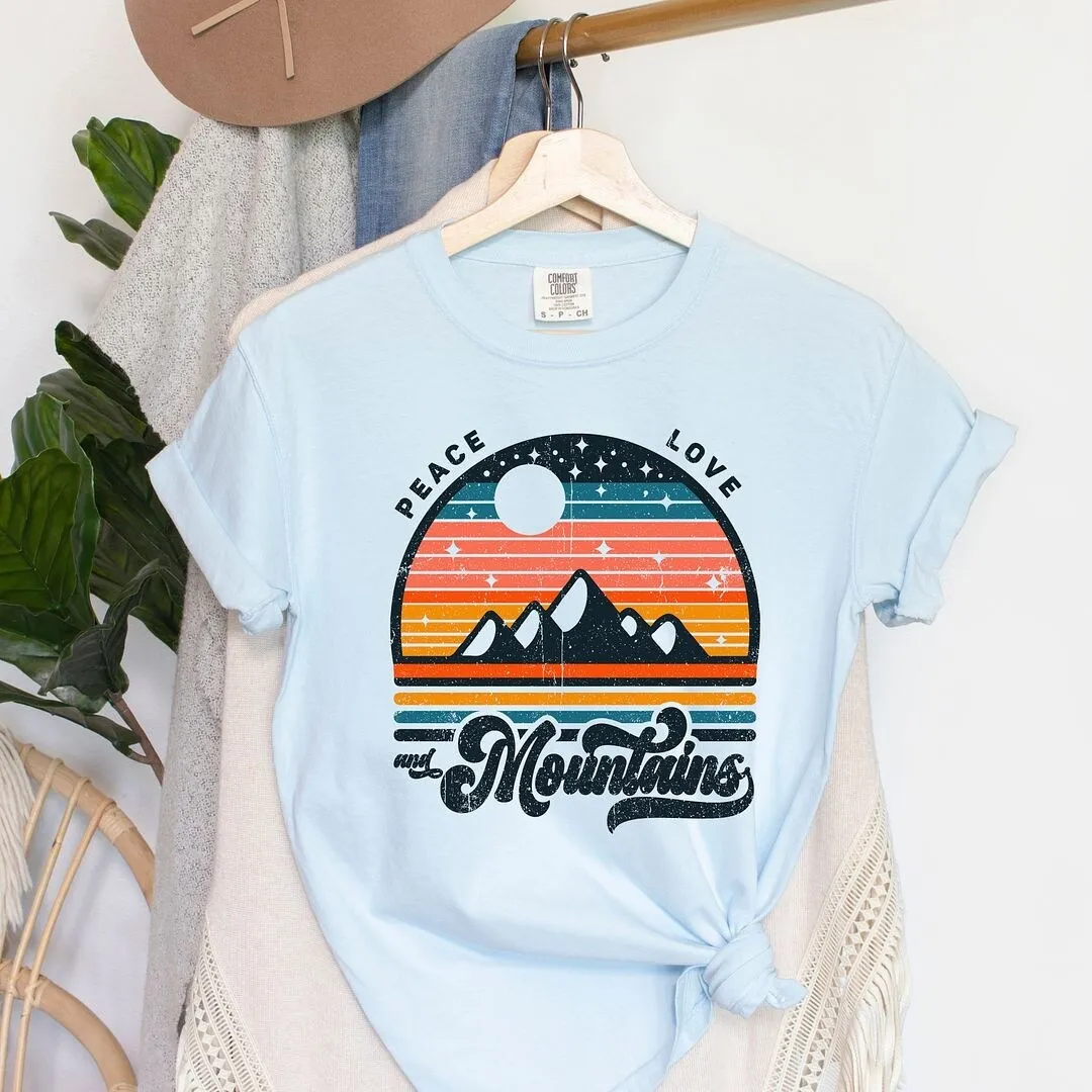 Peace Love and Mountains Garment Dyed Tee sold by Zulily