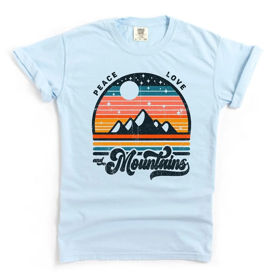 Peace Love and Mountains Garment Dyed Tee sold by Zulily product image thumbnail 2