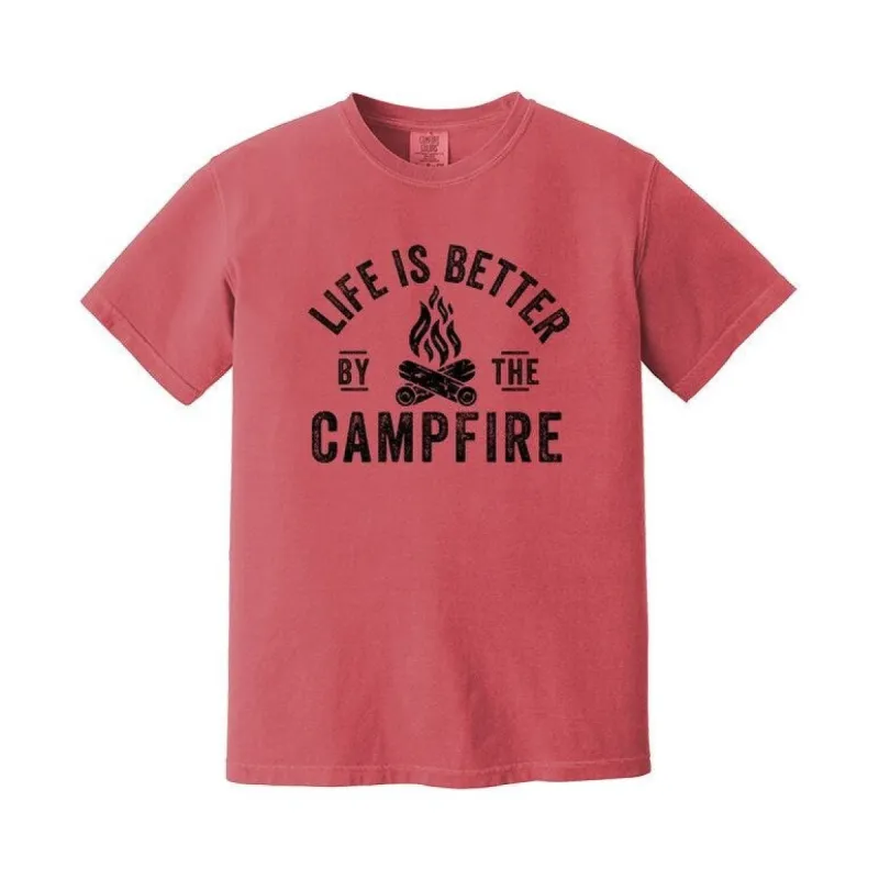 Life is Better by the Campfire (Men's) Garment Dyed Tee sold by Zulily