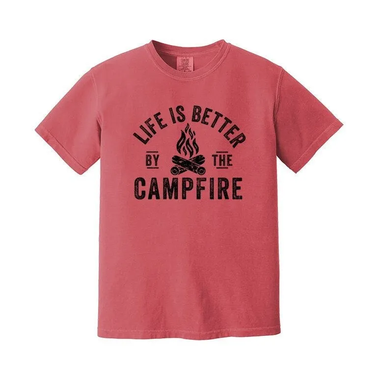 Life is Better by the Campfire (Men's) Garment Dyed Tee sold by Zulily