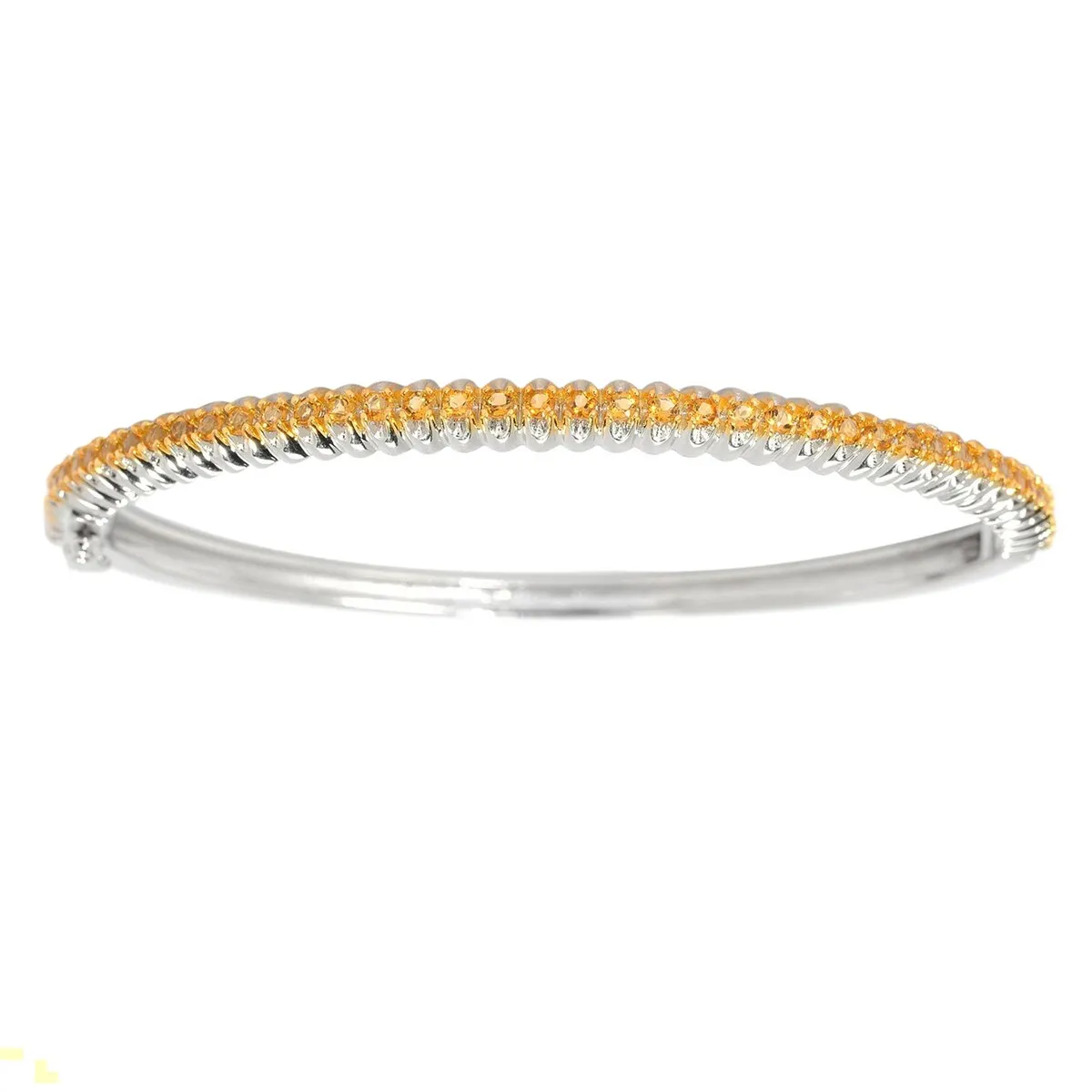 Sterling Silver Natural Citrine Bangle Bracelet sold by Zulily product image thumbnail 2