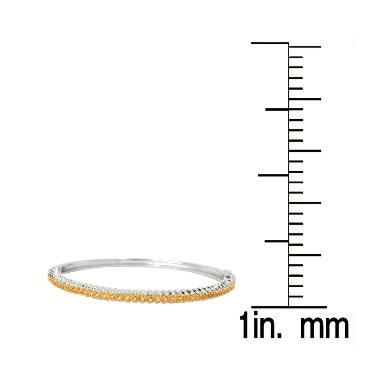 Sterling Silver Natural Citrine Bangle Bracelet sold by Zulily product image thumbnail 3