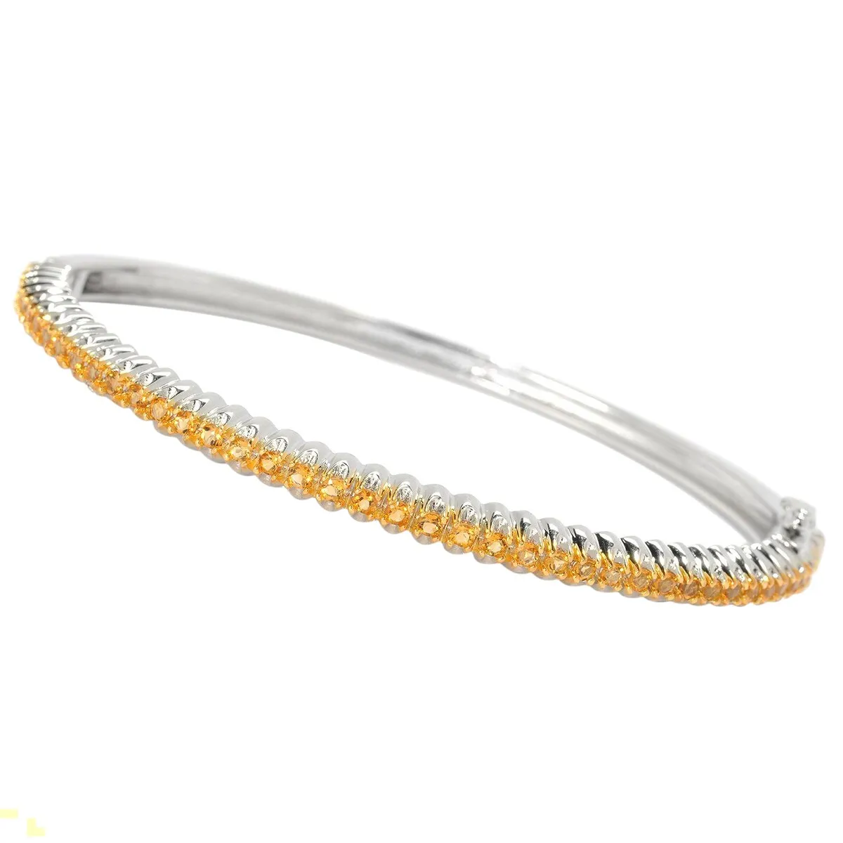 Sterling Silver Natural Citrine Bangle Bracelet sold by Zulily