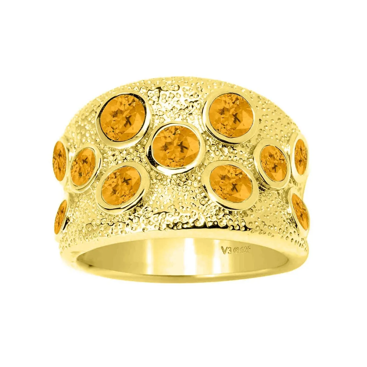 Sterling Silver 1.45Carat Natural Citrine Wide Band Ring sold by Zulily product image thumbnail 2