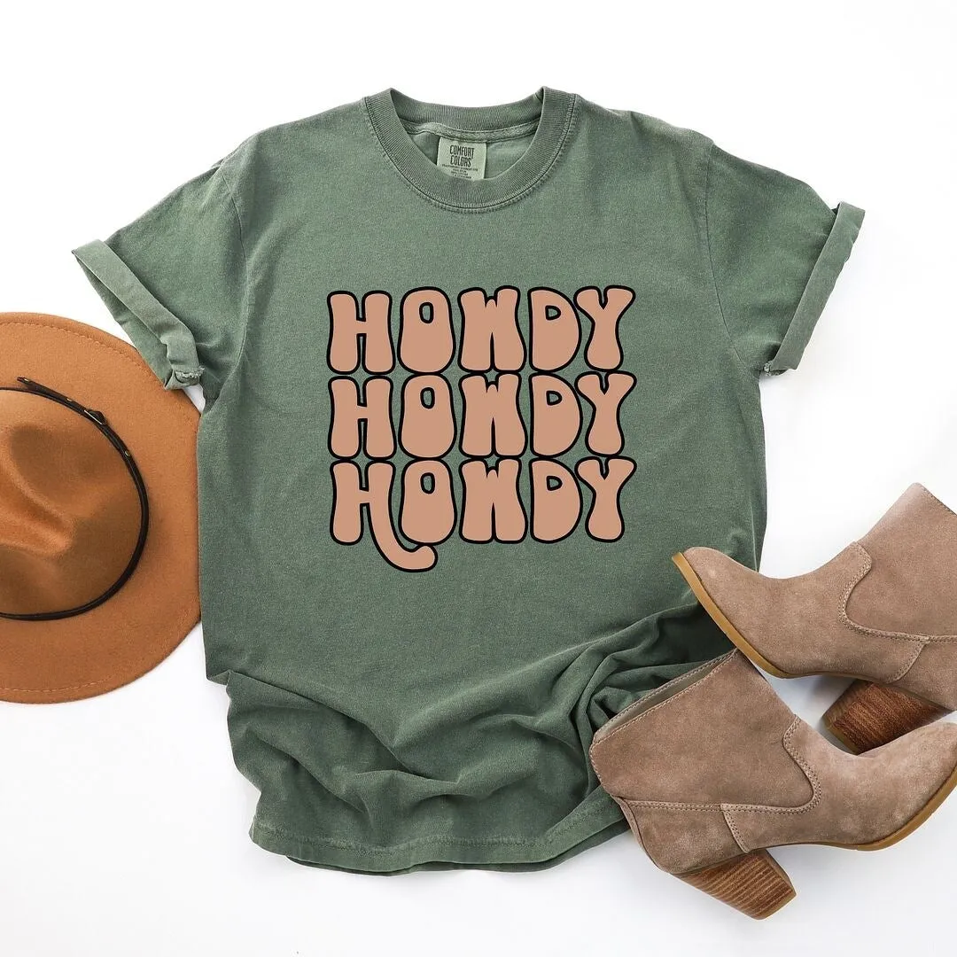 Howdy Bubble Stacked Garment Dyed Tee sold by Zulily
