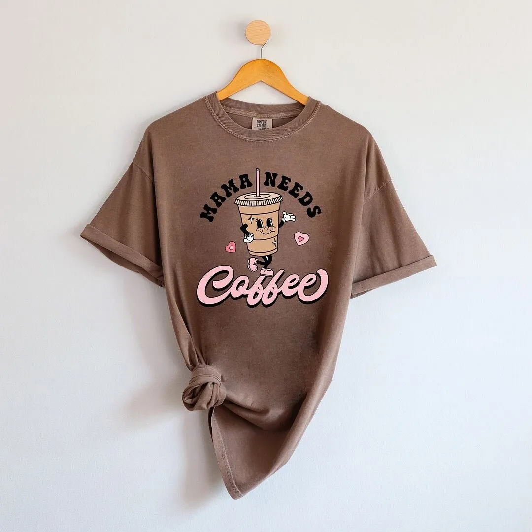 Retro Mama Needs Coffee Garment Dyed Tee sold by Zulily