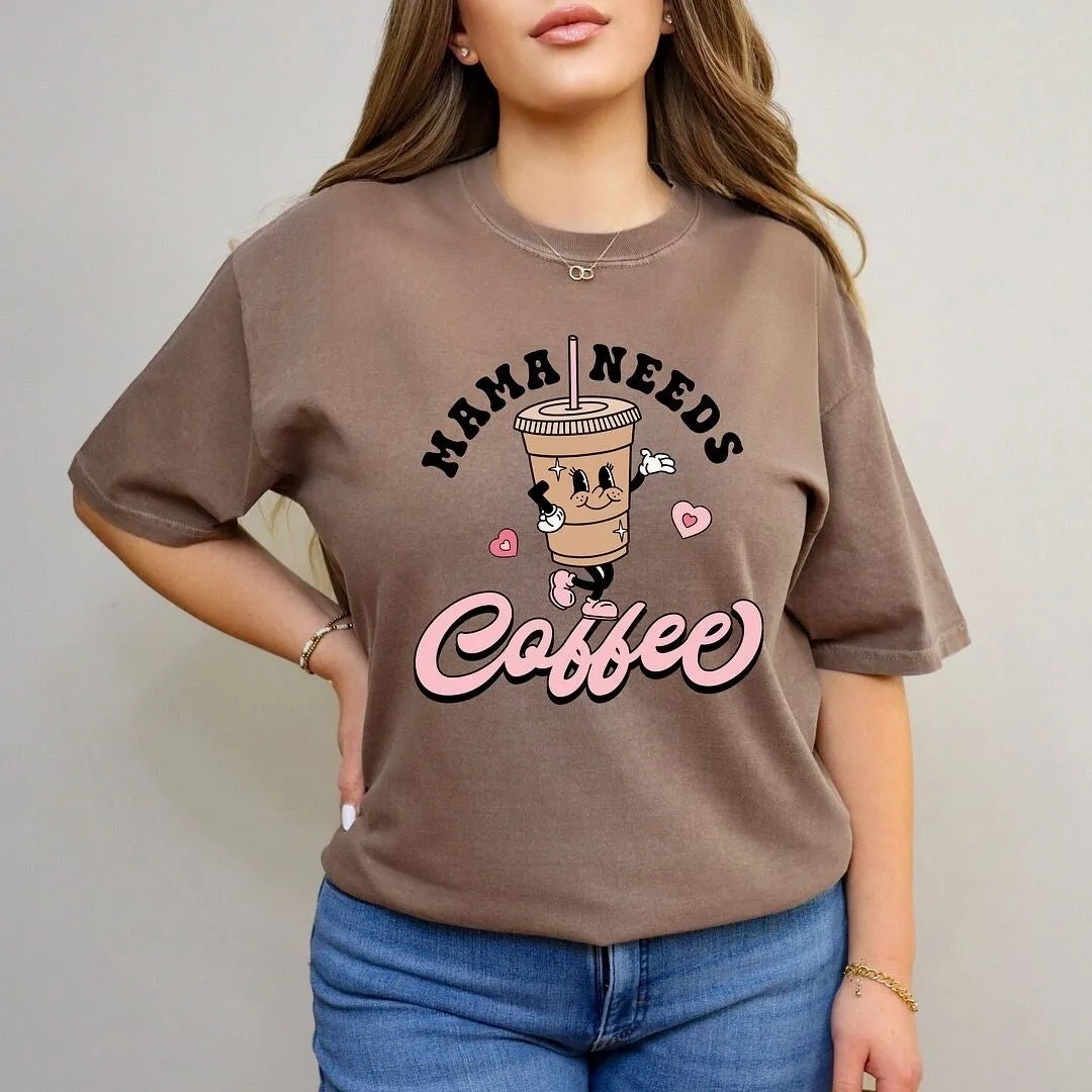 Retro Mama Needs Coffee Garment Dyed Tee sold by Zulily product image thumbnail 2