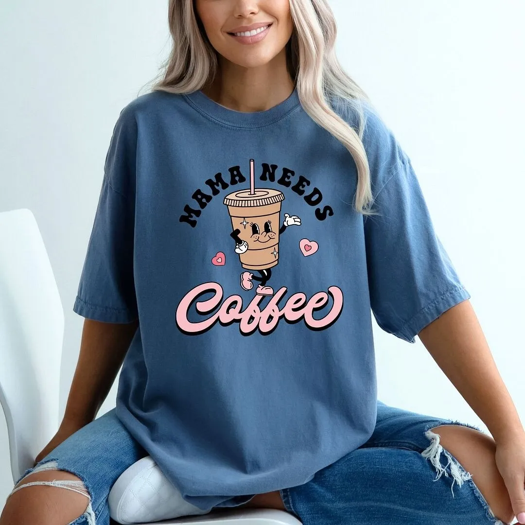 Retro Mama Needs Coffee Garment Dyed Tee sold by Zulily product image thumbnail 2