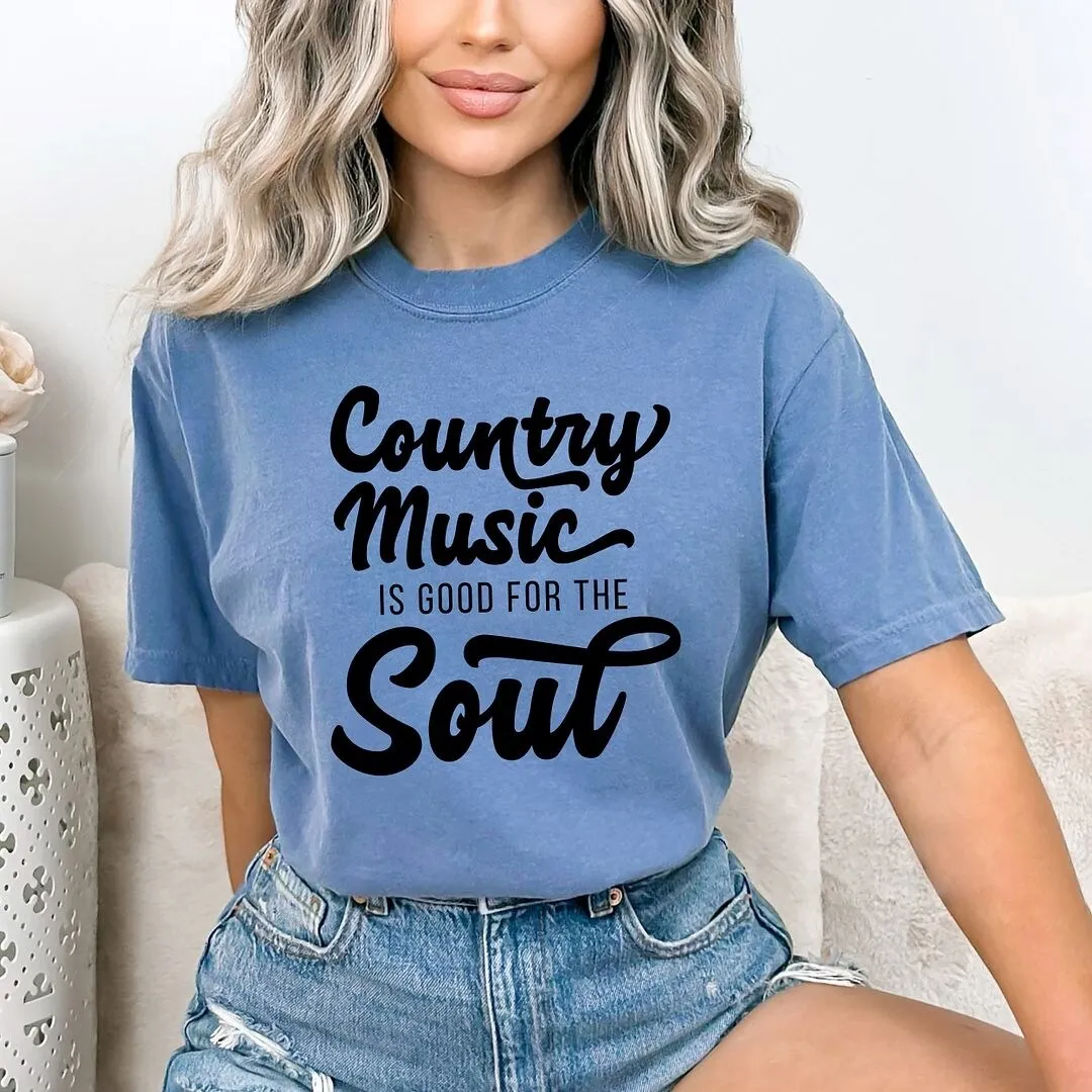 Country Music is Good for the Soul Garment Dyed Tee sold by Zulily product image thumbnail 3