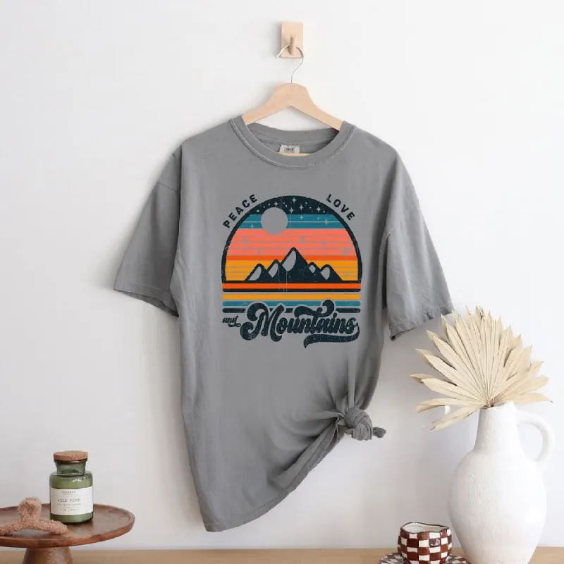 Peace Love and Mountains Garment Dyed Tee sold by Zulily