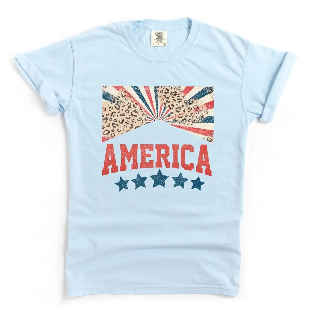 America Stars Leopard Garment Dyed Tee sold by Zulily