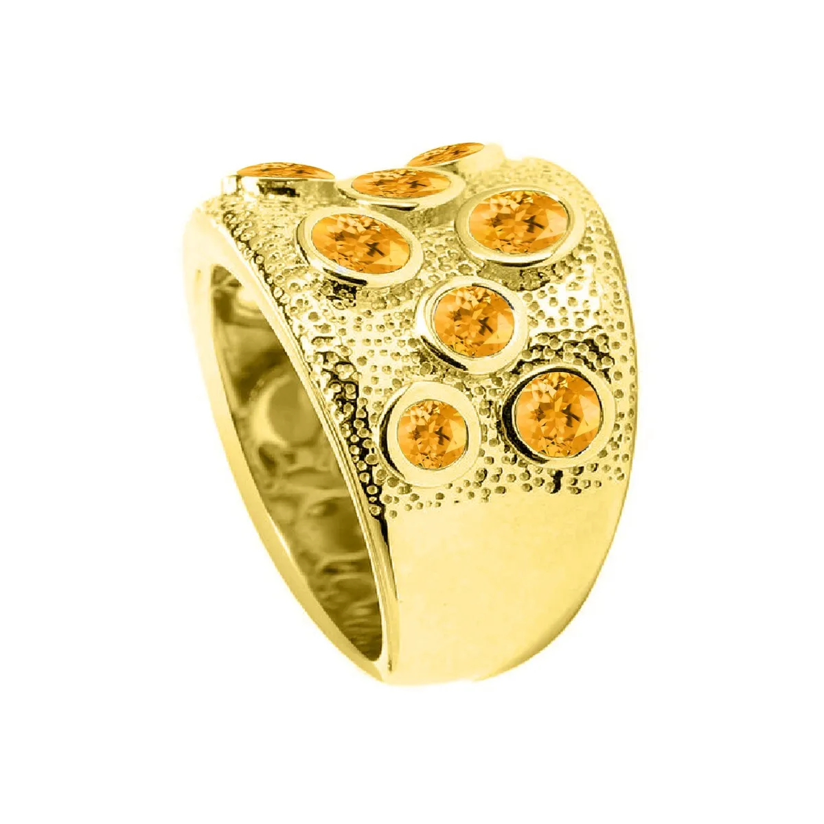 Gold Over Sterling Silver Natural Citrine Wide Band Ring sold by Zulily
