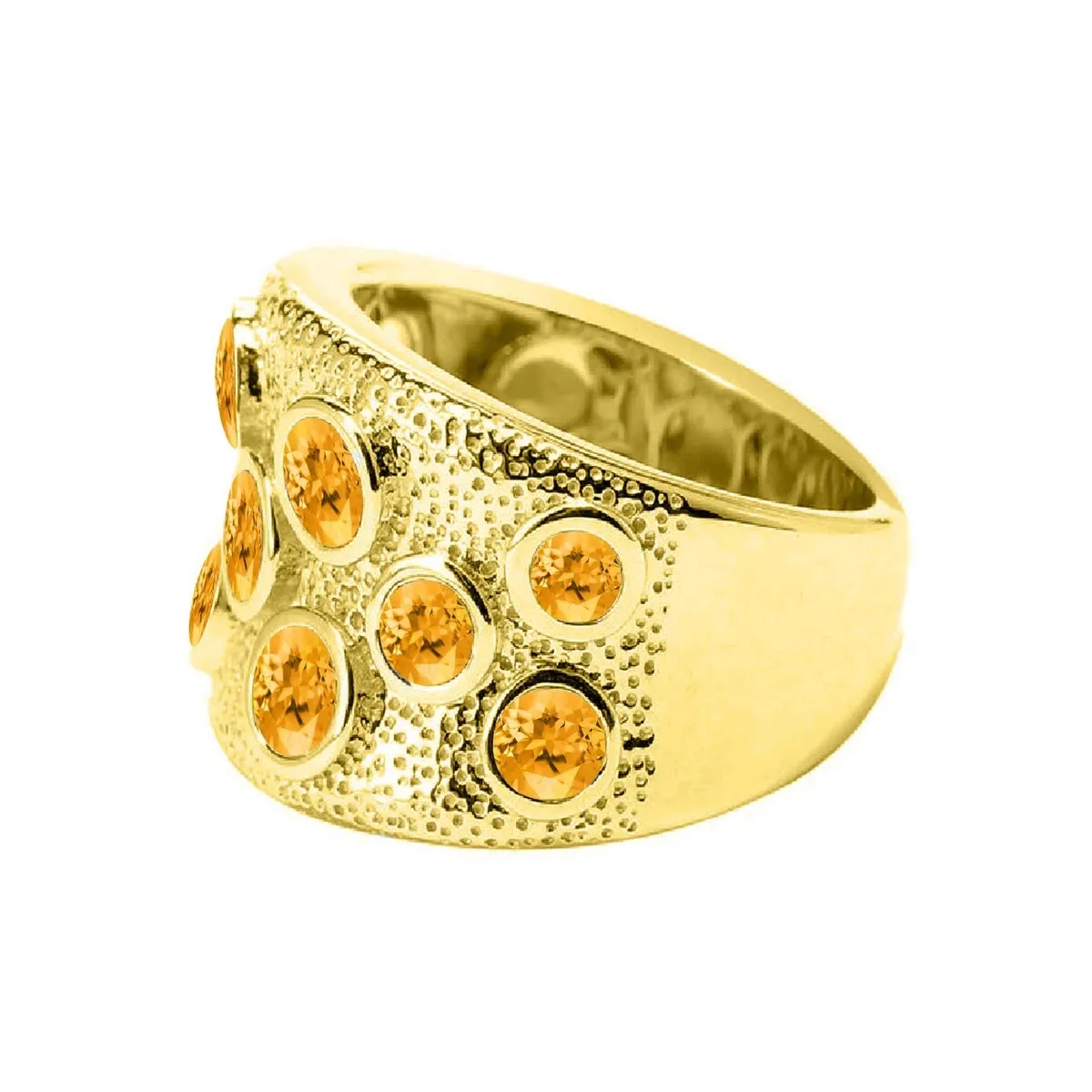 Gold Over Sterling Silver Natural Citrine Wide Band Ring sold by Zulily product image thumbnail 2