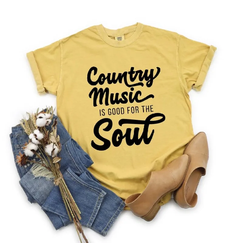 Country Music is Good for the Soul Garment Dyed Tee sold by Zulily