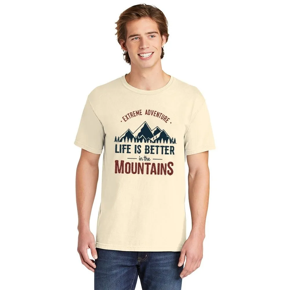 Life Is Better in the Mountains Colorful (Men's) Garment Dyed Tee sold by Zulily product image thumbnail 2