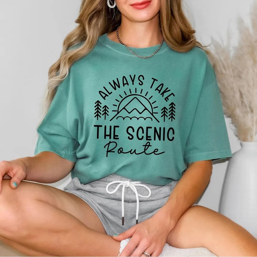 Take the Scenic Route Horizon Garment Dyed Tee sold by Zulily product image thumbnail 2