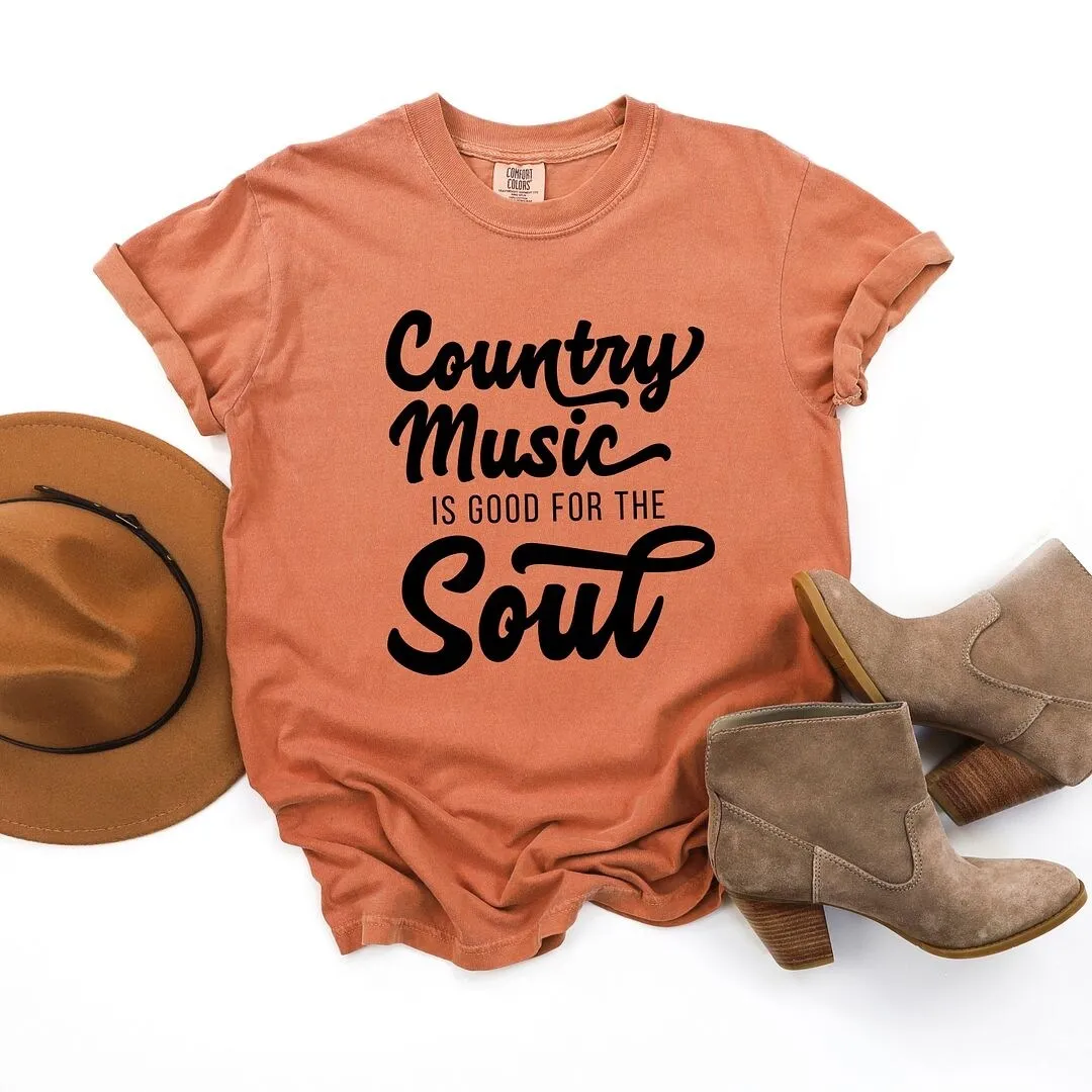 Country Music is Good for the Soul Garment Dyed Tee sold by Zulily product image thumbnail 3