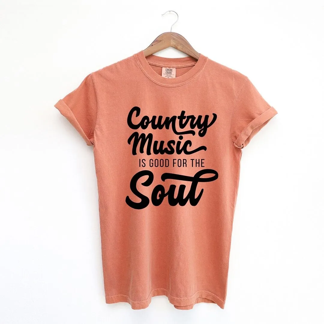 Country Music is Good for the Soul Garment Dyed Tee sold by Zulily product image thumbnail 4