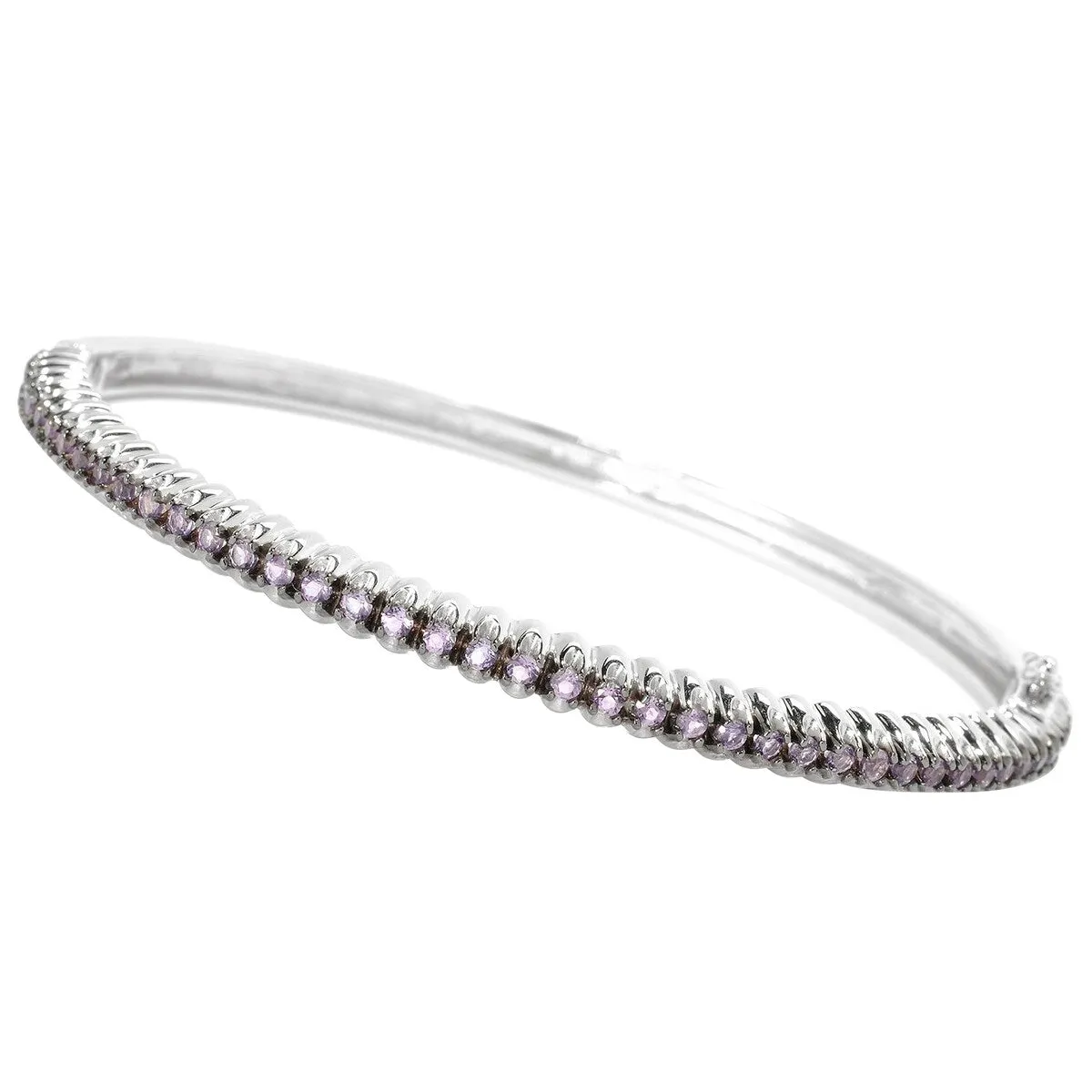 Sterling Silver Natural Amethyst Bangle Bracelet sold by Zulily