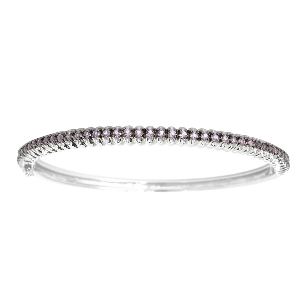 Sterling Silver Natural Amethyst Bangle Bracelet sold by Zulily product image thumbnail 2