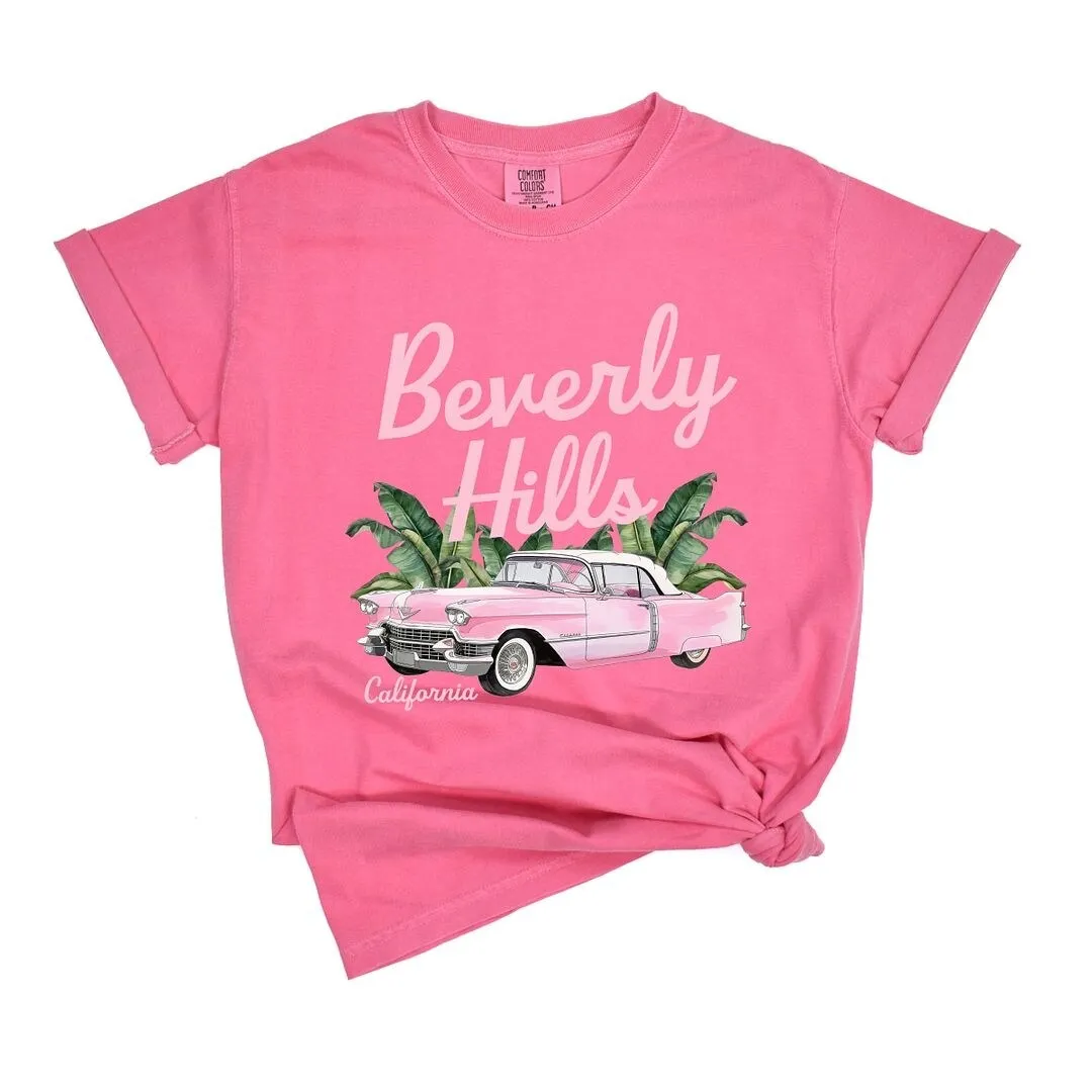 Beverly Hills Retro Car Garment Dyed Tee sold by Zulily