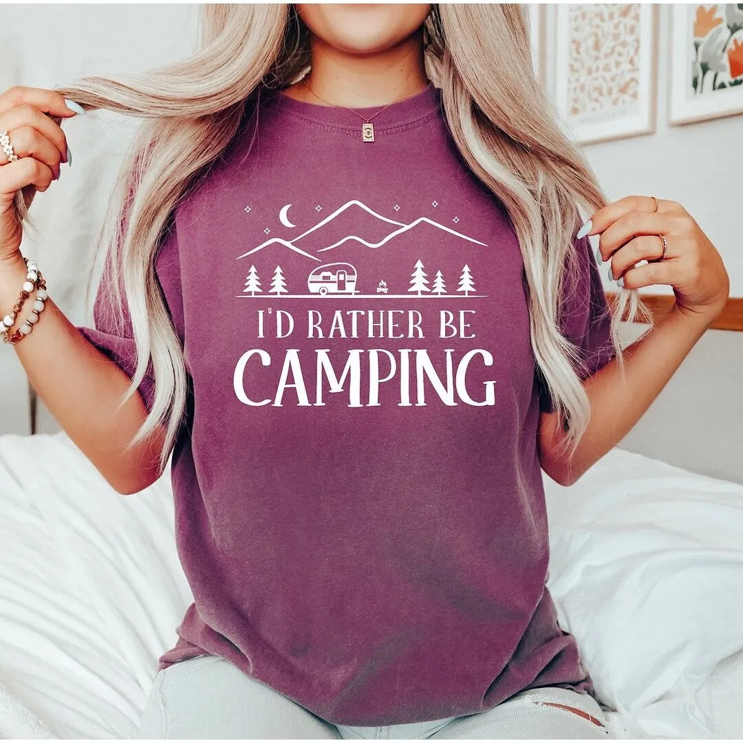 Rather Be Camping Camper Garment Dyed Tee sold by Zulily product image thumbnail 2
