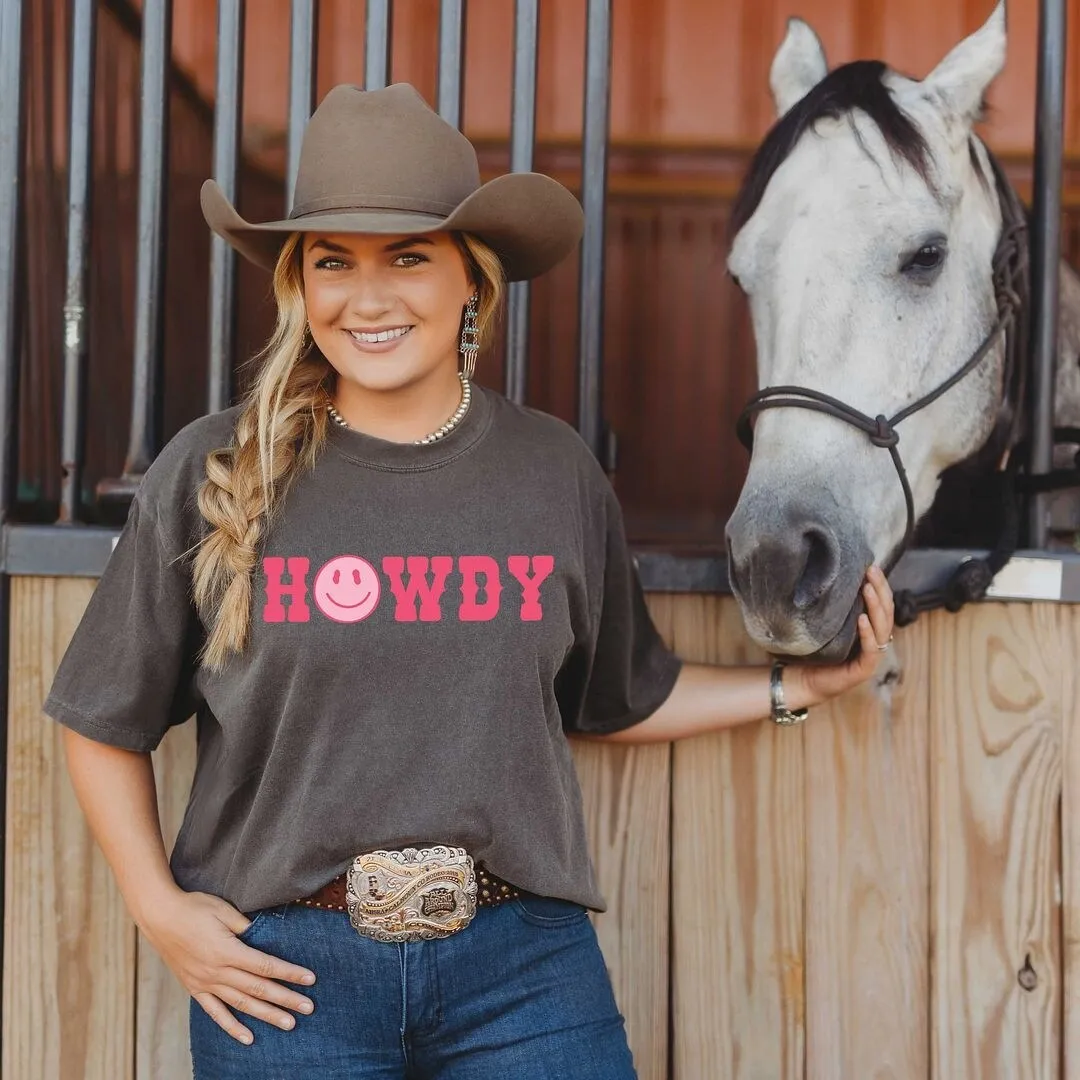 Howdy Smiley Face Garment Dyed Tee sold by Zulily product image thumbnail 2