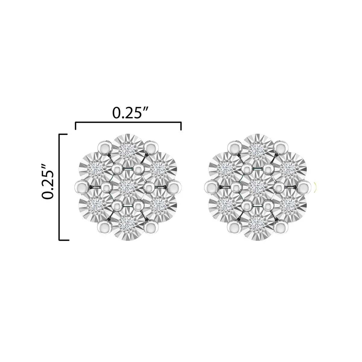Sterling Silver Natural White Diamond Flower Earrings sold by Zulily product image thumbnail 3