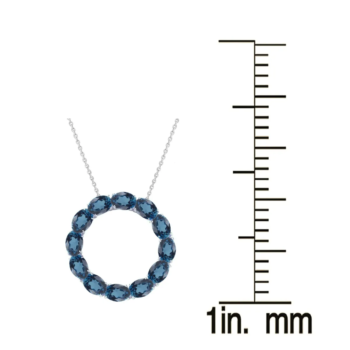 6.85Ct Natural London Blue Topaz Circle Pendant in Sterling Silver sold by Zulily product image thumbnail 3