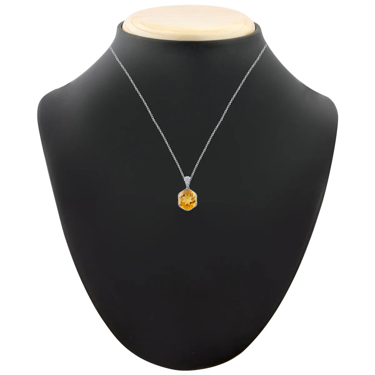 Sterling Silver 8.60CT Natural Citrine and White Topaz Flower Pendant sold by Zulily product image thumbnail 5