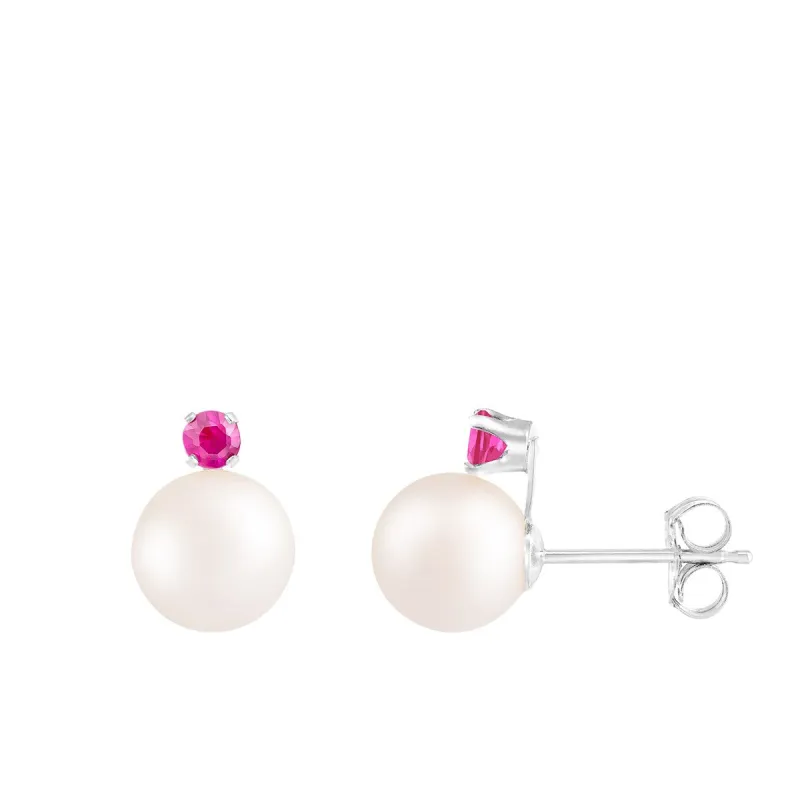 Stud Push back Earrings Pearl sold by Zulily