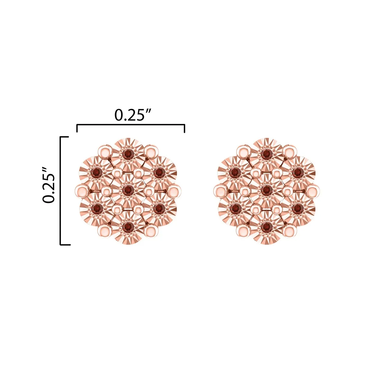 Sterling Silver Natural Red Diamond Flower Earrings Gifts for Women sold by Zulily product image thumbnail 3