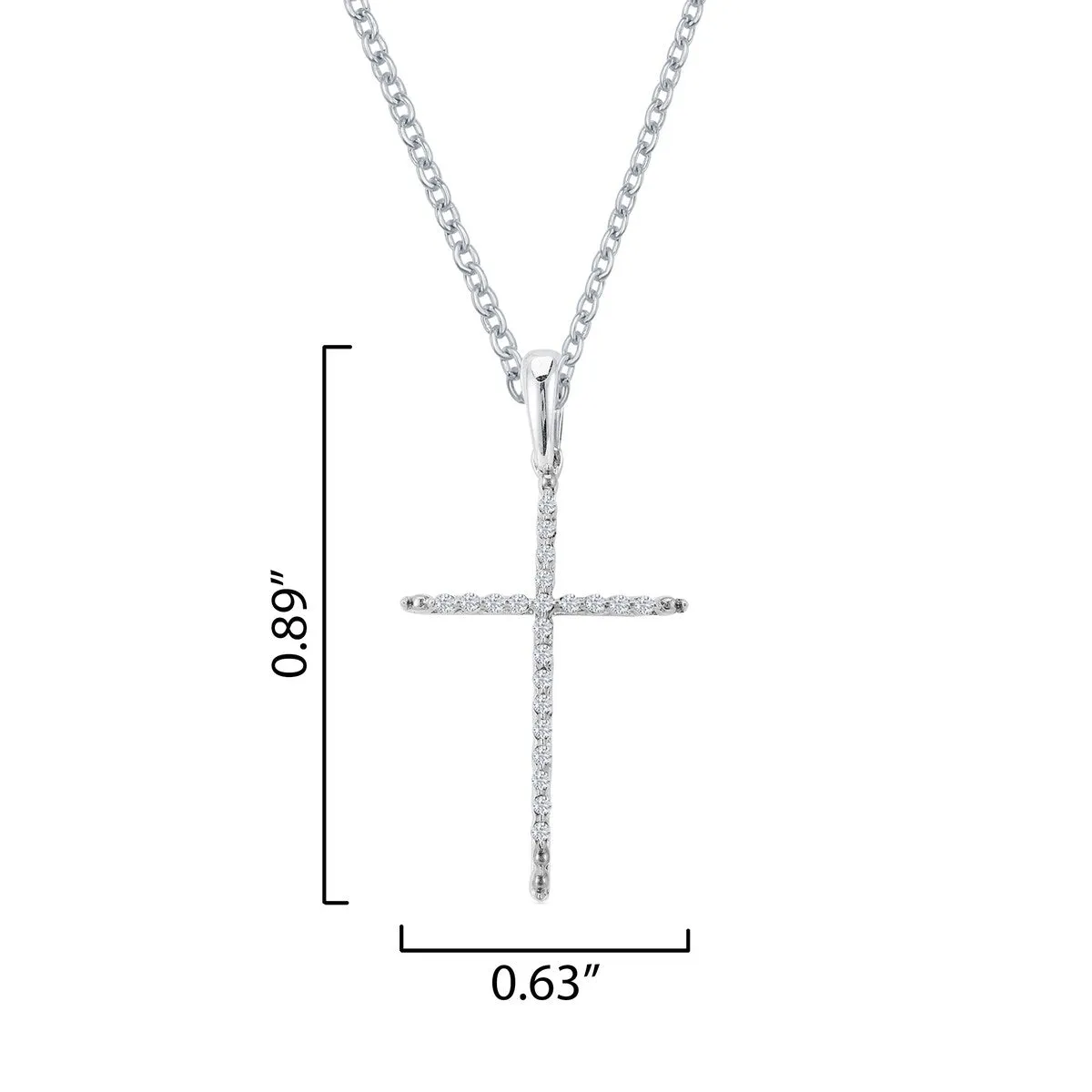 Sterling Silver 0.25Ct Natural White Diamond Cross Pendant sold by Zulily product image thumbnail 3